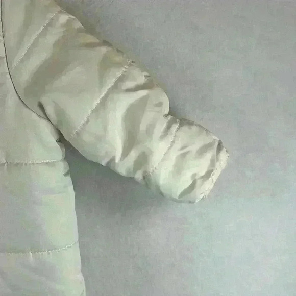 Weatherproof Hooded Baby Snowsuit Sz 6-9 Months Cream Leopard Fleece Lining - Picture 8 of 10